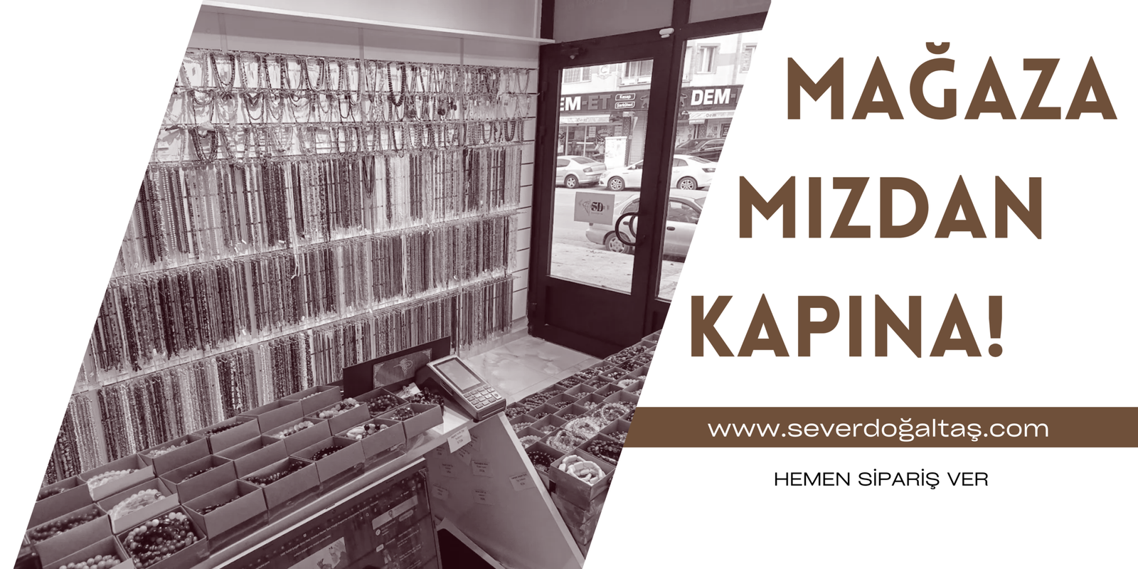 Kahverengi beyaz modern butik giyim indirimi websitesi banner