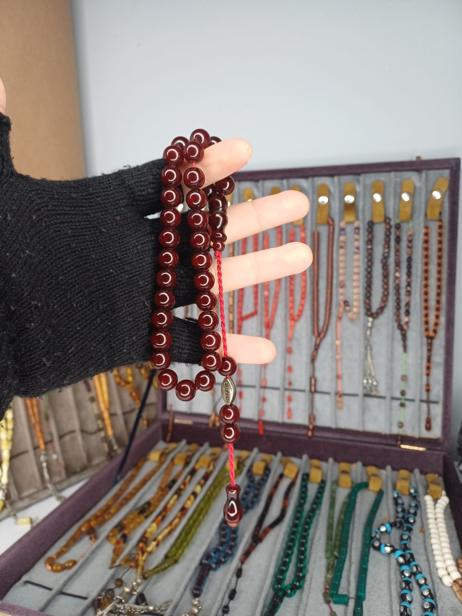 Şükrü Baba Usta İşcilik İmzalı Sıkma Kehribar Tesbih - Görsel 10